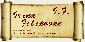 Irina Filipovac vizit kartica